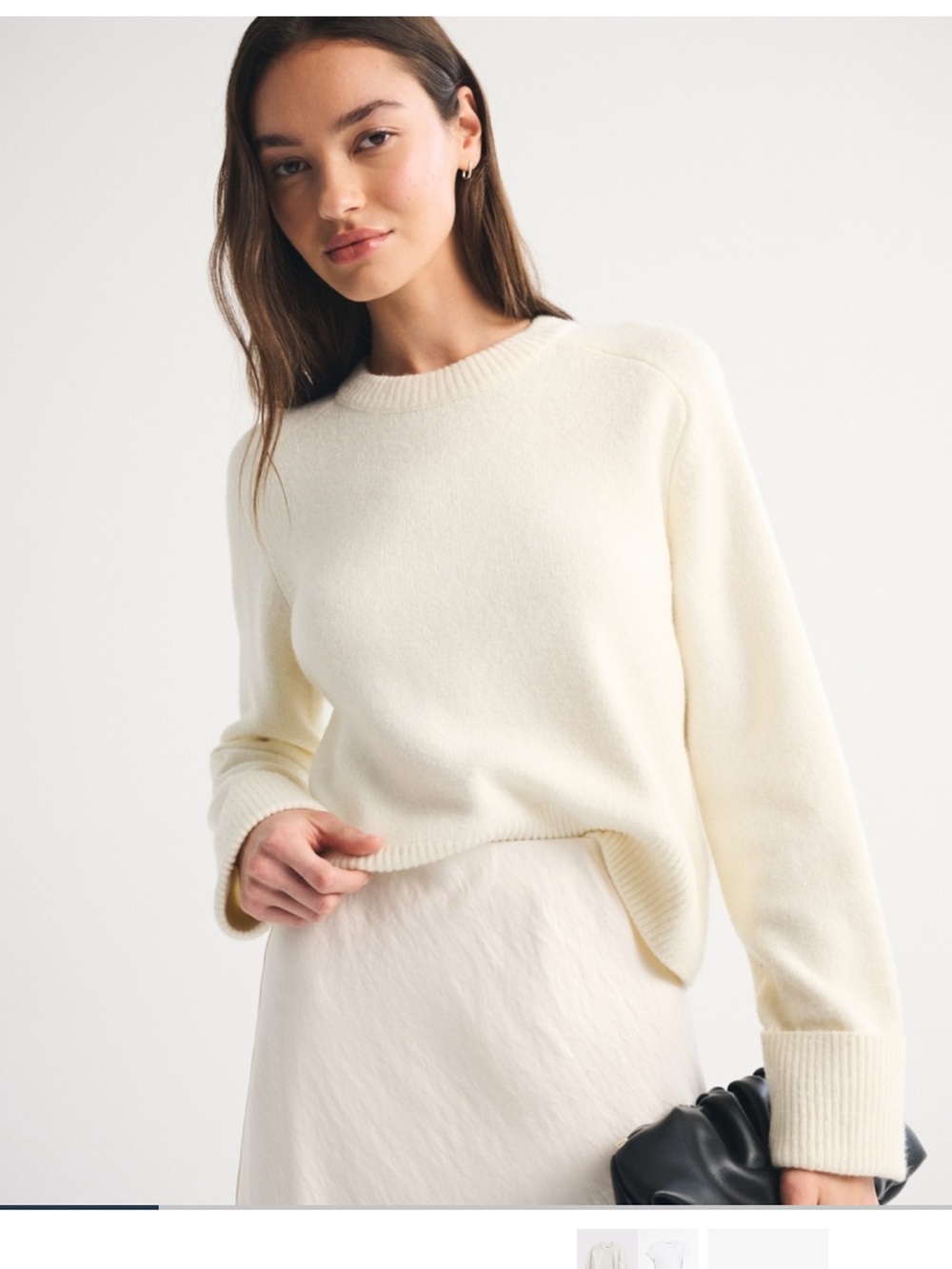 (copy)Abercrombie Madeline Classic Crewneck Sweater in Ivory